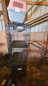 lot 75 image: 24 Portable Pet Chages(3), great condition and 1 smaller Travel Kennel