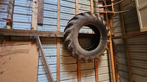 lot 81 image: 4 Tractor Tires (2)14-28 FireStone and (2) 16.9x34 BFG and Coop Brands