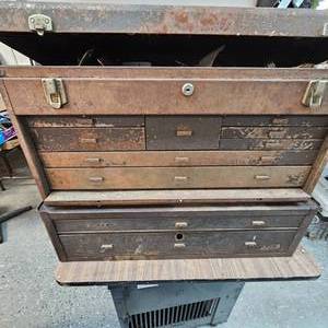 lot 97 image: 2-Piece Kennedy Machinists tool box with Misc Tools and Guages