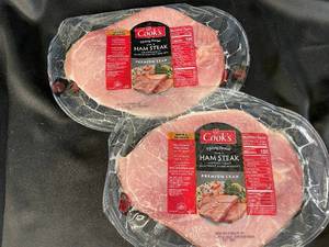 lot 30 image: I - Cooks Hickory Smoked Ham Steak, Premium Lean, 2-Pack, Use by Nov 16, 2025