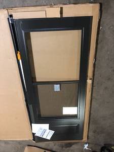 lot 2 image: Andersen Universal 34 Light Mid-View Aluminum Storm Door 34 x 80 customer return review pictures