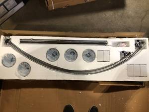 lot 43 image: ARTIVA Amore 86 in. Chrome Arched Floor Lamp customer return see pictures