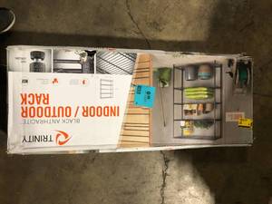 lot 56 image: TRINITY Black Anthracite 5-Tier Steel Wire Shelving Unit (48 in. W x 72 in. H x 18 in. D) customer return see pictures