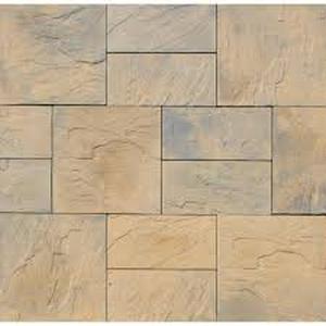 lot 25 image: Nantucket Pavers Patio-on-a-Pallet 12in. x 24in. and 24in. x 24in. Concrete Tan Variegated Basketweave Yorkstone Paver customer return see pictures