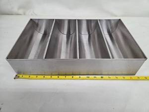 lot 20 image: Stainless Steel 4-Compartment Divider Tray 17x13x3 Inches