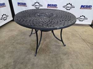 lot 30 image: Crosley Cast Aluminum Outdoor Patio Table 46 Inch Diameter