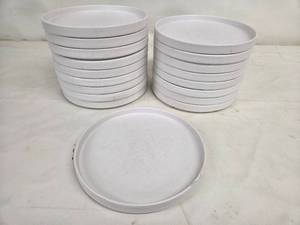 lot 38 image: Set of 18 White Melamine Plates -  9 Inch Diameter