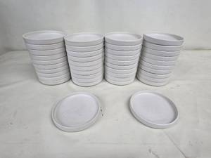 lot 39 image: Set of 42 Anfora White Porcelain Bread Plates 6.25 Inch