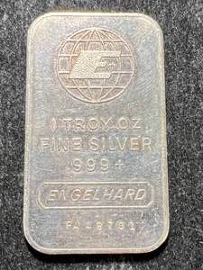 lot 07 image: 1 TROY OZ .999 FINE SILVER ENGELHARD BAR
