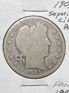 lot 09 image: 1903-S US BARBER HALF DOLLAR