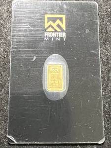 lot 14 image: .5 GRAMS .9999 FINE GOLD FRONTIER MINT BAR