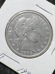 lot 34 image: 1900 US BARBER HALF DOLLAR