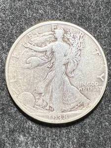 lot 41 image: 1938 US WALKING LIBERTY HALF DOLLAR
