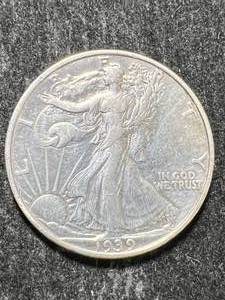 lot 60 image: 1939 US WALKING LIBERTY HALF DOLLAR