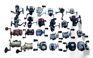 Huge Musky and Walleye Fishing Collection - Saltwater and Freshwater Rods, Reels, Tons of Lures, Tackle Boxes, Fishing Gear, Maps, Fish Finders, Other Tackle and Accessories