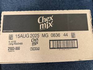 lot 111 image: 8 Pouches Of Chex Mix Cheddar