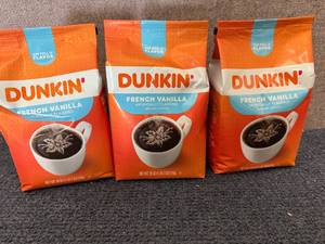 lot 177 image: 3 Bags Of Dunkin French Vanilla Coffee