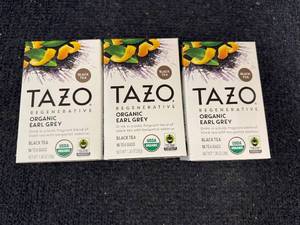 lot 180 image: 3 X 16Ct Boxes Of Tazo Organic Earl Grey Tea
