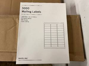 lot 298 image: 9000 Baseline Mailing Labels - 1 X 2 58