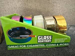 lot 77 image: 5 Plated Glass Ash Trays