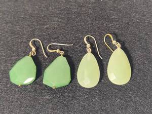 lot 71 image: 925 Jay King DTR Two Pairs Adventurine Earrings