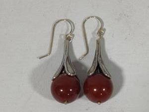 lot 75 image: Addy Ronen Sterling Carnelian Earrings
