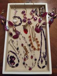 lot 86 image: Lot of PinksPurple Costume Jewelry Pieces