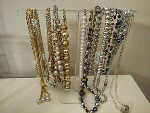 lot 81 image: Lot of Silver & Gold Tone PearlBeaded Necklaces