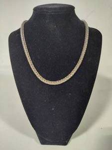 lot 83 image: Foxtail Weave Silver Tone Magnetic Close Necklace