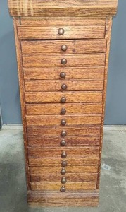 lot 1 image: Antique Printers  Jewelry Cabinet
