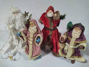 lot 105 image: Old World Santa Figurines and Tree Toppers