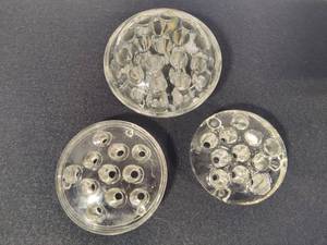 lot 97 image: Set of 3 Glass Flower Frogs