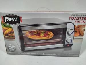 lot 160 image: Parini Stainless Steel Toaster Oven New in Box