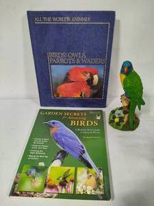 lot 40 image: Bird Books and Parrot Statue