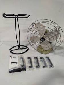 lot 144 image: Vintage Fan, Drawer Pulls & Towel Holder