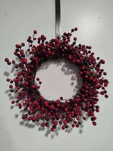 lot 145 image: Red Berry Wreath & Over the Door Hanger