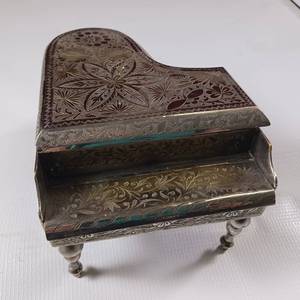 Vintage Silver Plated Grand Piano Music Box