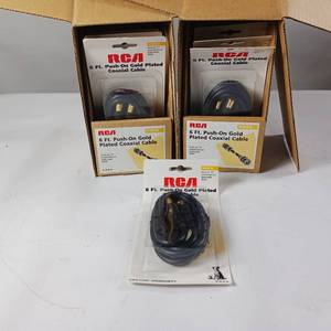 lot 47 image: NIB  9 sets of 6 gold tipped coax cables
