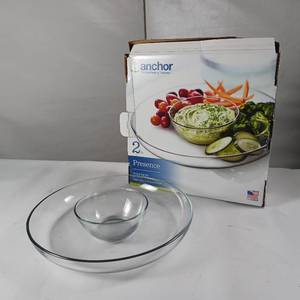 lot 63 image: NIB Anchor snack serving glass trays
