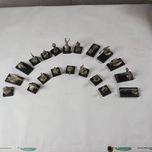 lot 66 image: Vintage collection of miniature pewter figurines, very collectible items