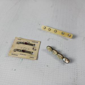 lot 68 image: Vintage Sterling Silver Hair clips