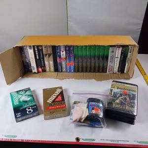 lot 105 image: Large lot of VHS tapes  16 blank tapes still sealed in original packaging