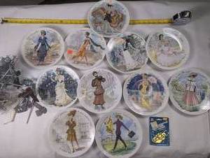 lot 148 image: Lot of 10 Collector Plates with hangars  Numbered Collectibles from France  Darceau-Limoges