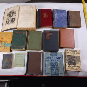 lot 215 image: Antique Book Collection  1861 Revised US Army Regulations - 1st Edition Tom Sawyer - Making Visits & More