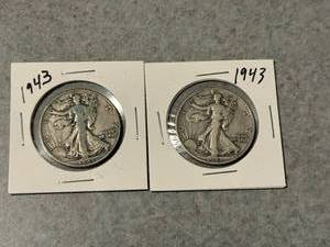 lot 17 image: 2 - 1943 Walking Liberty Half Dollars
