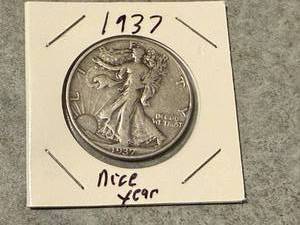 lot 18 image: 1937 Walking Liberty Half Dollar