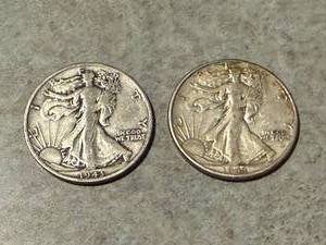 lot 23 image: 2 1943 Walking Liberty Half Dollars