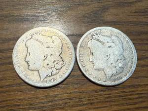 lot 44 image: 1891 O & 1899 O Morgan Dollars