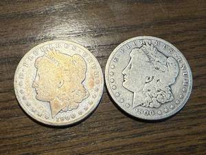 lot 45 image: 2 1900 O Morgan Dollars