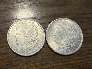 lot 51 image: 2 1921 Morgan Dollars